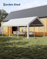 Carport Canopy, 10 x 20ft Garage Tent Shelter Tarp, Heavy-Duty Carport Canopy with Roll-Up Windows & Doors, Removable Sidewalls Car Canopy, Car Tent Waterproof for Cars, Boats, Trucks MilleLoom