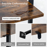 Axeman 5-Tier Ladder Shelf, Tall Narrow Bookcase for Small Spaces, Book Storage Organizer Case for Living Room, Home Office, Study, Industrial Style Black Metal Frame and Rustic Brown Shelf Axeman