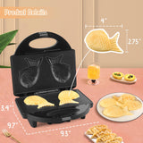 FineMade Taiyaki Fish Waffle Maker Machine with Non Stick Cooking Plate, Electric Japanese Fish Shaped Waffle Iron Pan, Korean Bungeoppang Pan, Recipe Included FineMade