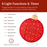 Best Choice Products 2pc Lighted Pop-Up Outdoor Christmas Ornament Set, Holiday Ball Decoration w/ 180 LED Lights, 8 Light Functions - Red/Green Best Choice Products