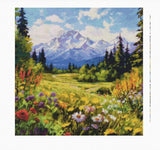 14CT Counted Cross Stitch Kits for Adults Mountain Flowers Advanced Stamped Cross Stitch Kits for Adults (Mountain 4) Moohue
