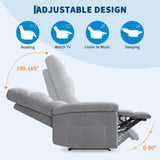 Garvee Recliner Chair for Adults, Manual Fabric Recliner with Side Pocket, Adjustable Single Sofa with Ergonomic Back Support, for Living Room, Nursery, Bedroom, Grey Garvee