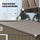 10FT x 8FT Outdoor Storage Shed, Waterproof, Lockable Door Metal Tool Shed with Sliding Door and Air Vents, Storage House for Gardening Tools, Metal Storage Shed for Garden, Backyard, Lawn RTDTD