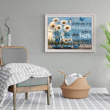 5D Diamond Art Kits for Adults,Inspirational Daisy Diamond Painting Kits for Beginners, Round Full Drill Gem Adults Paint by Diamonds DIY Crafts Home Wall Decor 12x16IN DIYDECORFUN