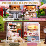 Kisoy Dollhouse Miniature with Furniture Kit, DIY 3D Wooden DIY House Kit with Dust Cover, Handmade Tiny House Toys for Teens Adults Gift (Sakura Noodles Shop) Kisoy