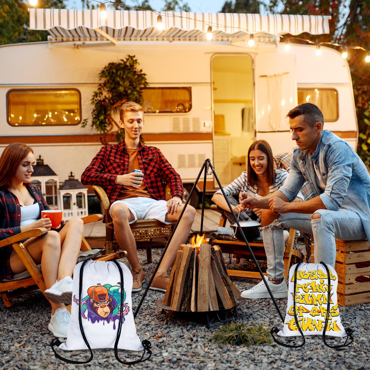 MAIKESUB 20 Pieces Sublimation Drawstring Backpack Bags Cinch Sack with String DIY Gym Sports Sackpack Lightweight MAIKESUB