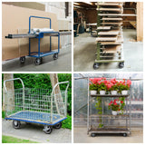 NINOSO 5" Caster Set of 4, Heavy Duty Industrial Caster Wheels with Load 1400lbs Capacity, Polyurethane Shopping Cart Wheels Replacement for Furniture Equipment Dollies(2 Swivel & 2 Rigid) Ninoso