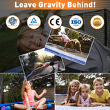 CITYLE 1500LBS 16FT Tranpoline for Kids and Adults Tranpoline with 6 Wind Stakes, Safety Enclosure Net, Basketball Hoop, Ball and Ladder, Heavy Duty Outdoor Recreational Tranpolines, Black CITYLE