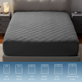 SLEEP ZONE Waterproof Mattress Protector Pad Full Machine Washable, Breathable Mattress Topper with Deep Pockets, All-Season Use, Hotel Quality (Full, Grey) SLEEP ZONE
