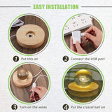 Honoson 4 Pcs LED Display Base Wooden LED Base Wood LED Light for Crystal Wood Display Lighted Base for Glass Display 3D Glass Resin Art (Round)(Round) Honoson