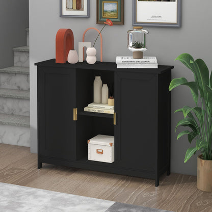 TaoHFE Black Storage Cabinet,Credenza Buffet Cabinet Wooden Coffee Bar Cabinet Buffet Table Black Sideboard Thin Cabinet for Narrow Spaces Entry Cabinet Hallway Cabinet for Kitchen,Living Roo - WoodArtSupply