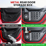 DIAMOOKY Metal Rear Door Pocket Storage Box for Jeep Wrangler JL JLU 4XE 2018-2025 & Gladiator JT 2020-2022 2023 2023 2024 2025 Accessories Door Storage Organizer Molle Panels, Star, 2PCS DIAMOOKY