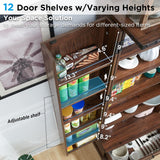 ACCOHOHO 72‘’ Farmhouse Kitchen Pantry Cabinet with Drawer, Tall Storage Cabinet with 2 Barn Doors and Shelves, Versatile Large Rustic Cabinet for Dining Room, Bathroom, Living Room, Laudry, Brown ACCOHOHO