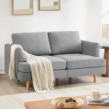 Busaurus Loveseat Sofa 56" Mid Century Modern Small Couches for Small Spaces Love Seat with 2-Seat Upholstered Cushion Sofa Couches for Bedroom Small Couch for Living Room Apartment (Grey) Busaurus