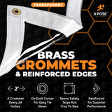 8' x 14' Clear Vinyl Tarp - Super Heavy Duty 20 Mil Transparent Waterproof PVC Tarpaulin with Brass Grommets - for Patio Enclosure, Camping, Outdoor Tent Cover, Porch Canopy - by Xpose Safety Xpose Safety