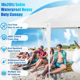 COBIZI Canopy 10x20 Pop Up Canopy Tent Party Tents for Parties Weddings Backyard Waterproof Canopy Outdoor Commercial Instant Canopy Event Tent with Stakes, Ropes,Sandbags, White COBIZI