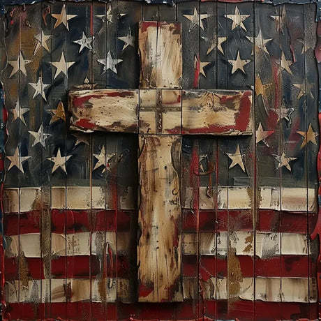 KTHOFCY 5D DIY Diamond Painting Kits for Adults, American Flag Cross Full Drill Embroidery Cross Stitch Crystal Rhinestone Paintings Pictures Arts Wall Decor Painting Dots Kits 11.8X11.8 inch KTHOFCY