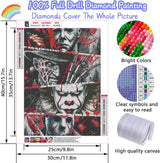 LILEIDECO 3 Pack Halloween Diamond Art Kits for Adults Beginners,Horror Diamond Painting Kits for Adults,5D Full Drill DIY Diamond Dot Gem Art Kit Wall Home Decor Arts Craft 12x16 inch LILEIDECO
