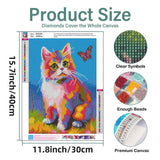 EIBEILI Diamond Art Kits for Adults, Cat 5D Diamond Painting Kits for Beginner DIY Gem Art Full Drill Diamond Dots Crystal Craft Kits for Home Wall Decor Gifts 12x16inch EIBEILI