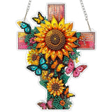 EOBROMD Diamond Hanging Art Kits for Adults, Cross Butterfly Suncatcher Diamond Art Painting, DIY Special Shaped Rhinestone Kits for Adults, Window Pendants Home Garden Wall Hanging Ornament EOBROMD