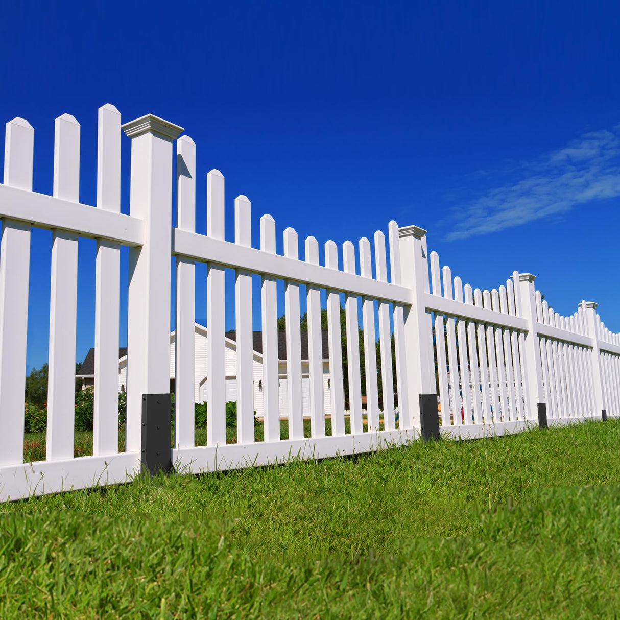 ZIIAMG Fence Post Anchor Ground Spike,Heavy Duty Steel 4"x4" (Inner Diameter 3.6"x3.6") Fence Post Repair Kit(2 Pack/Black） ZIIAMG