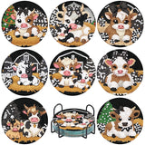 Canrichshop 8 Pcs Highland Cow Diamond Painting Coasters, Cute Animals Art Kits, 5D DIY Full Drill Dots, Arts and Crafts Supplies for Adults Canrichshop