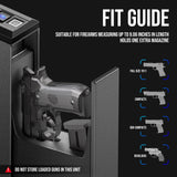 GLORYFIRE Gun Safe Biometric Pistol Safe, Mounted Nightstand Quick Access Handgun Safe and Gun Lock Box for Car, Truck, Desk, Bedside, Wall with Security Fingerprint, Key Access, PIN Code GLORYFIRE