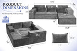 HABUTWAY 105" L-Shape Modular Sectional Sofa Couch for Living Room,No Assembly Required,Modular Comfy Sofa with Deep Seat for Living Room Bedroom,Luxury Distressed Velvet(Right,Grey) HABUTWAY