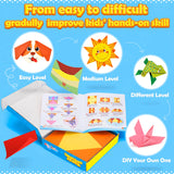 Aigybobo Origami Paper Set, 308PCS Kids Craft Paper Kit with Instructional Book for Girls Age 6,7,8,9,10,11,12, Art Projects Supplies for School Class Craft Lessons- Christmas Gifts for Boys&Girls Aigybobo