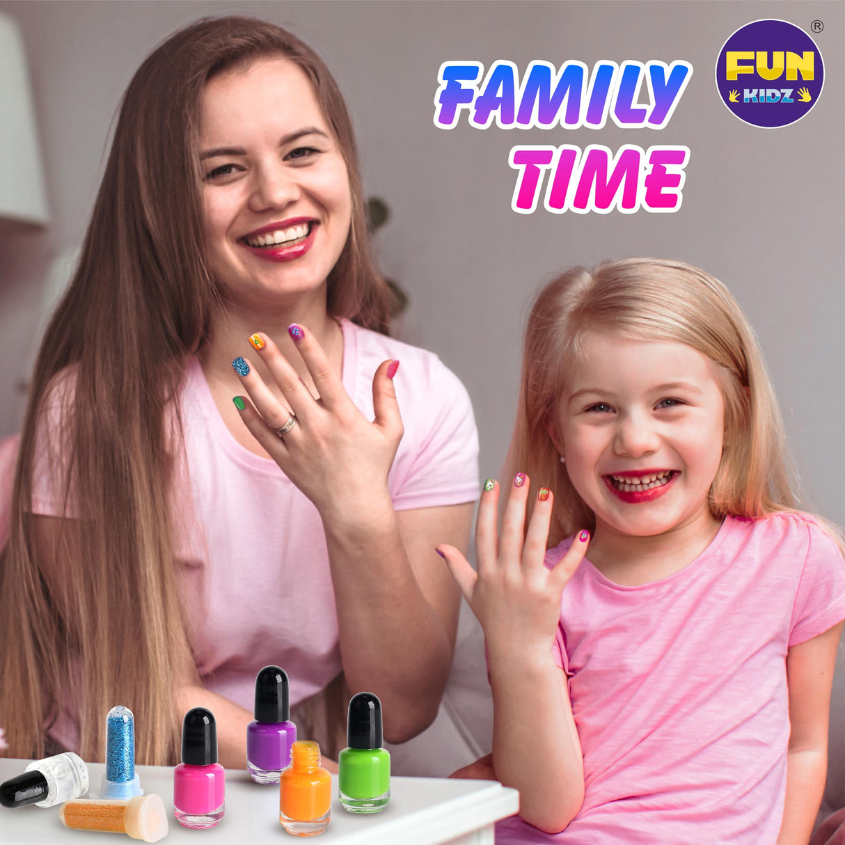 Toy Unicorn Nail Art for Girl 7-12, FunKidz Size 17.91Wx12.4L Ultimate Glamour Peelable Nail Polish Kit for Kids Fingernail Set Party Gifts FUN KIDZ