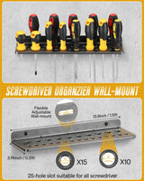FHXZH Wall Mount Screwdriver Organizer, Pliers Holder, Hammer Rack, 3PCS Alloy Steel Hand Tool Storage Organizer for Garage Workshop FHXZH