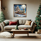 5D Christmas Diamond Art Kits for Adults, Snowy Steam Train Diamond Painting Kits for Beginners, DIY Special Shaped Paint by Diamonds Crystal Gem Art Painting Kit for Home Wall Decor 11.8x11.8inch GXGLLPZBY