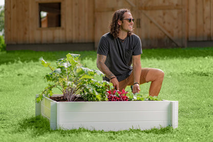 Vita Hudson 48"W x 48"L Screwless Vinyl Garden Bed, White