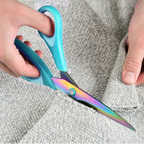 Craft Scissors, All Purpose Sharp Titanium Blade Shears, Comfortable Grips, School Scissors Set of 3 pack, Ideal for Office, Home, Sewing, Fabric, Kitchen, Arts and DIY Supplies, 9.3"/8.5"/5.6", Blue Ailile