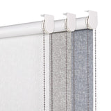 Persilux 100% Blackout Blinds for Windows (72" H x 35" W, White) Striped Jacquard Thermal Insulated Fabric Roller Shades UV Protection Privacy Window Blinds for Home Office, Easy to Install Persilux