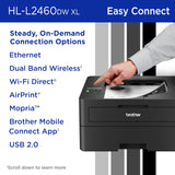 Brother HL-L2460DW XL Wireless Compact Monochrome Laser Printer with Duplex, Mobile Printing, Brother