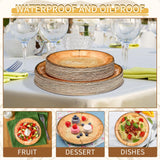 Tioncy 100 Pcs Wood Grain Paper Plates 7" 9" Rustic Wood Slice Plate Farmhouse Round Disposable Dinner Plate for Woodland Baby Shower Lumberjack Birthday Party Supplies(wood Grain, 100 Pieces) Tioncy