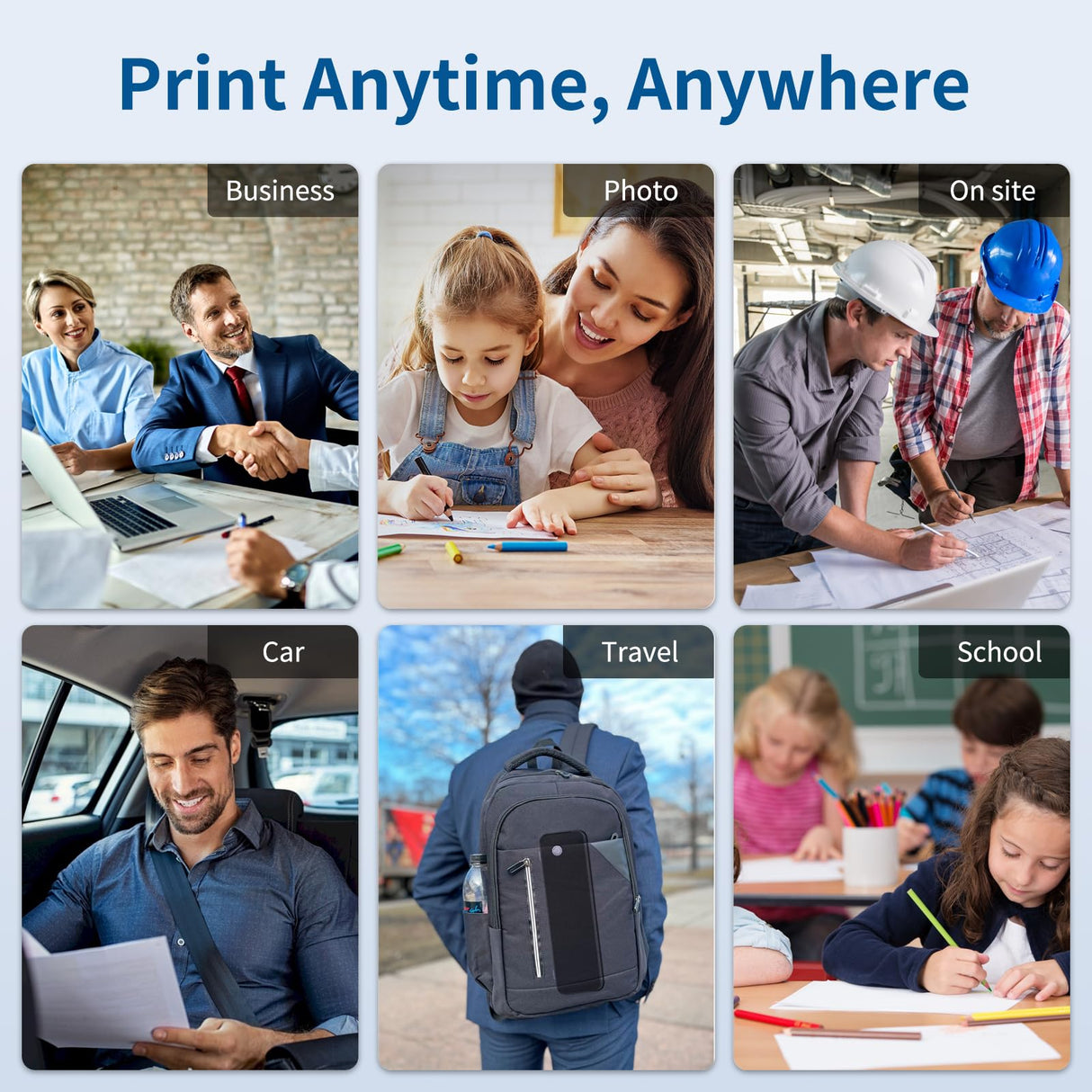 JADENS Wireless Portable Thermal Printer, 8.5''11'' Thermal Paper, 300DPI, Bluetooth, Inkless, Compatible with iOS, Android & Laptop JADENS