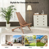 VINGLI FSC Acacia Wood Folding Outdoor Chairs Set of 2,Weather-Resistant Wooden Folding Chairs Patio Chair Furniture Comfy Adirondack Chairs Lounge Chair for Deck Fire Pit Porch Camping,Up to 350LBS VINGLI