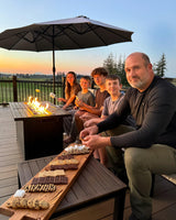 Sophia & William 6 Pieces Patio Furniture Set with 45" Fire Pit Table, Metal Outdoor Sectional Sofa Set -2 x Single Couch with Side Table,2 x Single Sofa,1 x Loveseat,1 x Propane Fire Pit Sophia & William