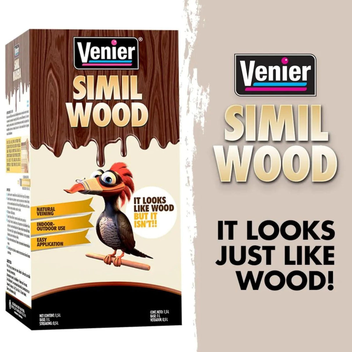 Venier Wood Like Paint Garage Doors (Mahogany) - Wood Look Paint - Furniture Cabinets Metal - Interior Exterior Paint - Liquid Wood (50,76 fl. oz) Venier
