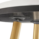 Ball & Cast Nesting End Coffee Table Set of 2, 23.6"&17.75" Dia-Tapered Leg, White/Black Ball & Cast