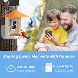 FOVAL Bird Feeder with Camera, Smart Bird Feeder Camera with AI Identify Bird Species, Auto Capture Bird Videos & AI Motion Detection, 5W Solar FOVAL