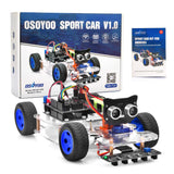 OSOYOO Robot Rc Smart Car DIY Kit to Build for Adults Teens with Servo Power Steering Motor, WiFi, Bluetooth, Code Programmable Compatible with Arduino OSOYOO