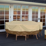 Classic Accessories Veranda Water-Resistant 108 Inch Rectangular/Oval Patio Table & Chair Set Cover, Outdoor Table Cover Classic Accessories