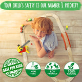 KipiPol Wooden Train Sets for Boys 2-4-7 – 38 Pcs Wood Train Set for Toddlers w/Crane, Bridge & Wooden Train Tracks – Train Toys for 3 Year Old Boys Kipipol