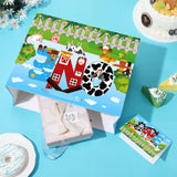 Farm Animals 1st Birthday Decorations Farmhouse Barnyard First Birthday Gift Bag with Tissue Papers Card One Birthday Wrapping Paper Bag for Kids Newborn 1st Birthday Baby Shower Christmas Party Innovoscape