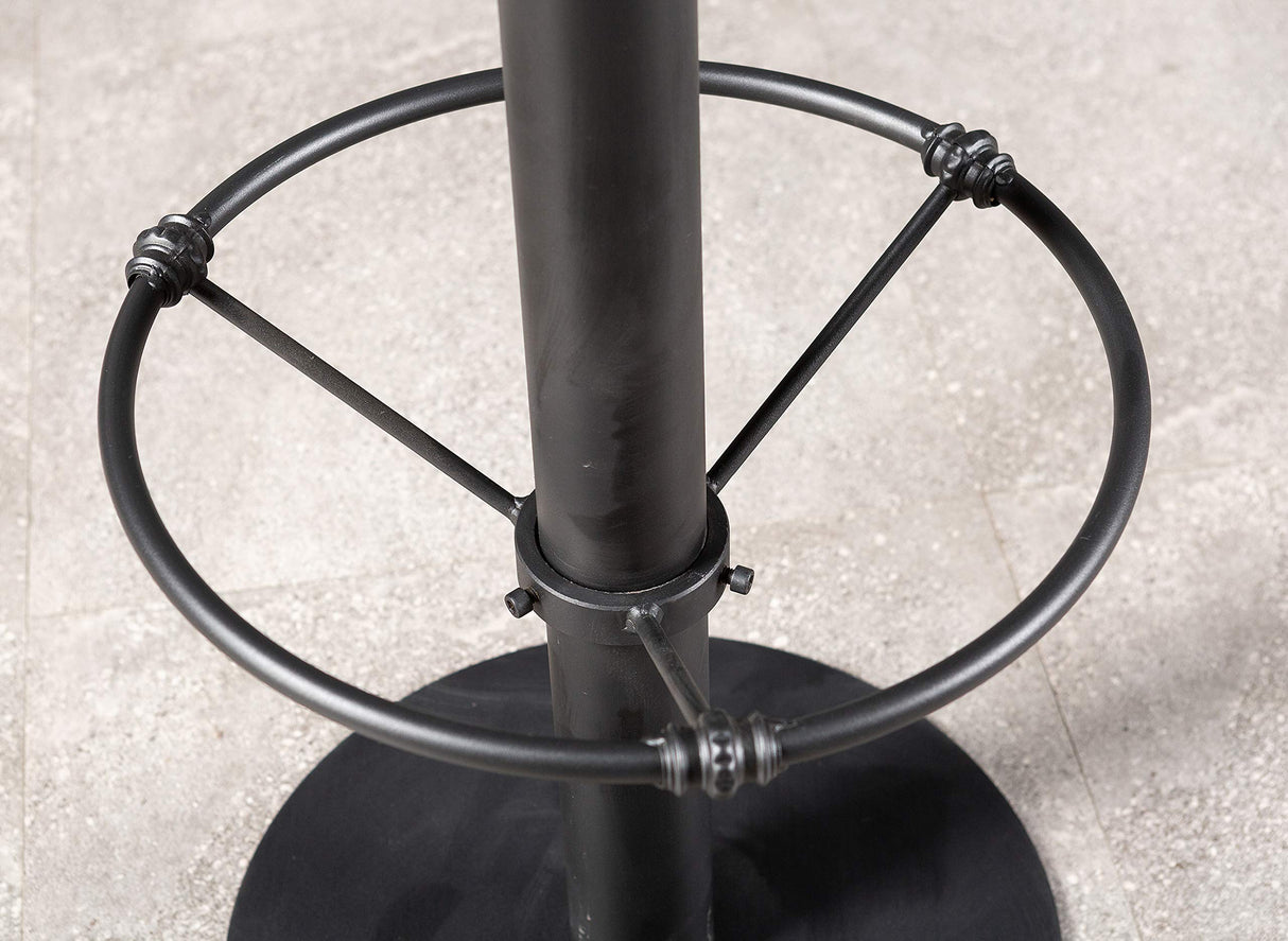 LOKKHAN 42" Tall Rustic Industrial Bar Table-19.68" Dia Round Wooden Top Metal Bar Height Adjustable Standing Pub Table-Dining Room Bistro Table-Cocktail Table LOKKHAN