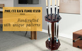 GACCO BILLIARDS Freestanding Billiard Cue Rack, Pool Table Accessories Hold 8 Cues, Pool Cue Stick Holder, Wooden Floor Stand Pool Cue Holder for Billiard Game Room (Mahogany) GACCO BILLIARDS