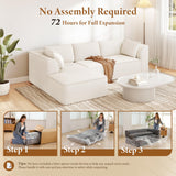 Vesgantti 106" Cloud Couch Sectional Modular Sofa, Deep Seat Comfy Cloud Couch Chenille Memory Foam Sofa Modular Couches for Living Room Bedroom, No Assembly Required (Beige, Left-Facing Chaise) Vesgantti